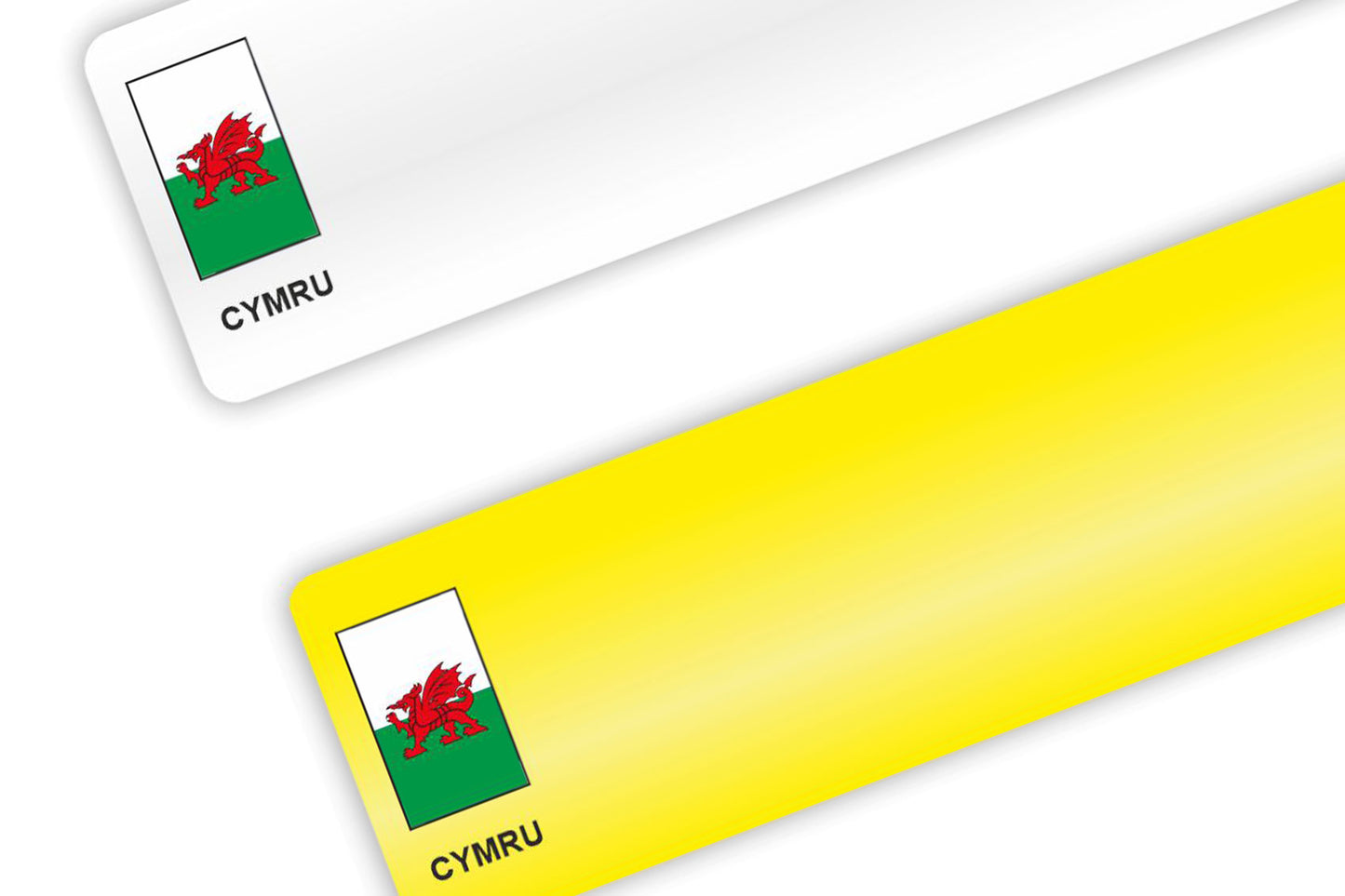 Cymru Welsh Number Plates – ROAD LEGAL UK Plate with CYM Badge & Red Dragon Flag