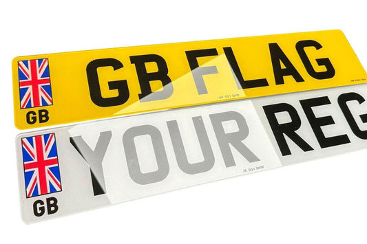 ROAD LEGAL Printed Number Plates with GB Side Badge